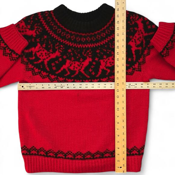 Vintage Dale of Norway Reindeer Fair Isle Christmas Holiday Crewneck Sweater M S - Picture 9 of 9